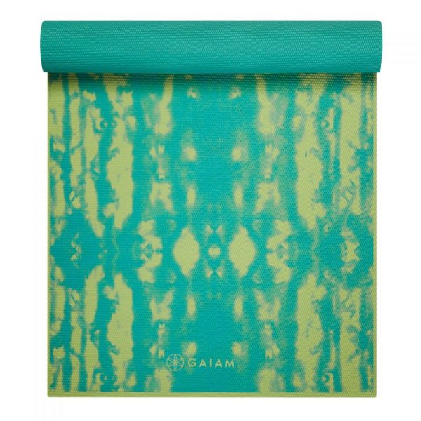 Tapis de yoga réversible Mat - GAIAM Turquoise Lotus 6 MM 62344